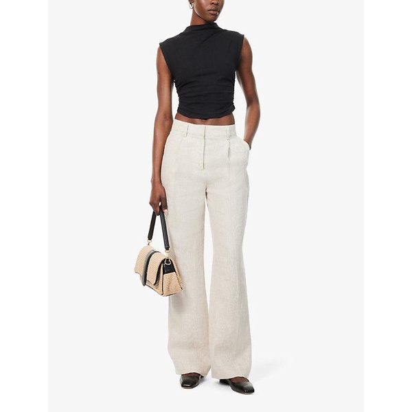 Alex wide-leg mid-rise linen trousers