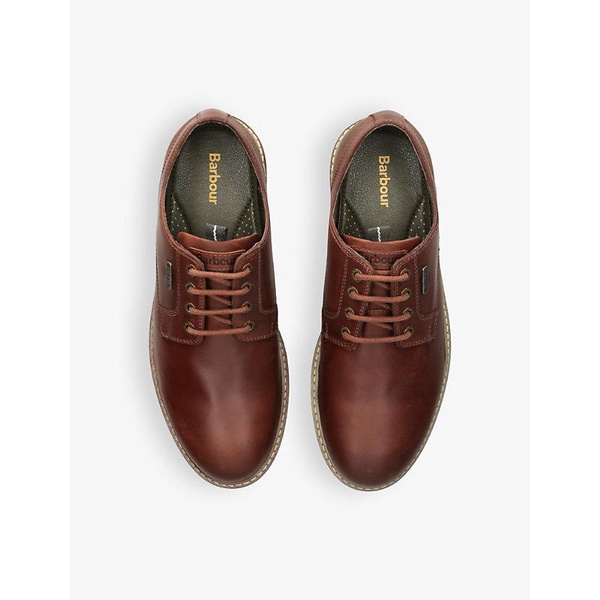 Sandstone leather and canvas derby shoes