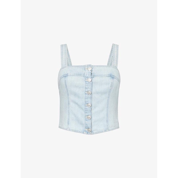 Drea square-neck slim-fit denim top