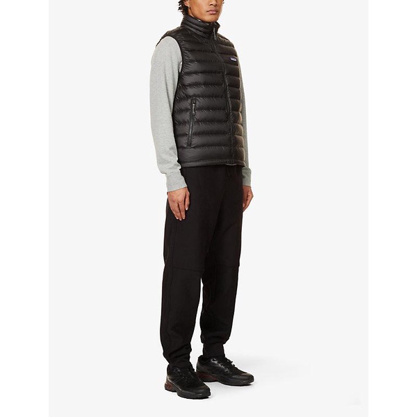 Padded high-neck recycled-polyester-down gilet