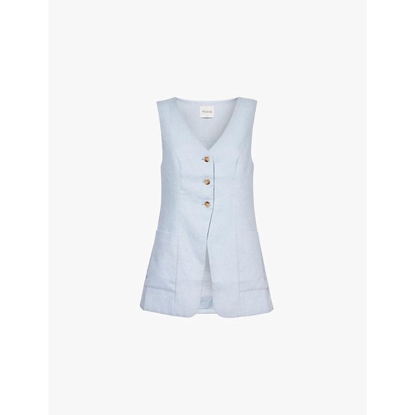 Lorenzo V-neck linen waistcoat