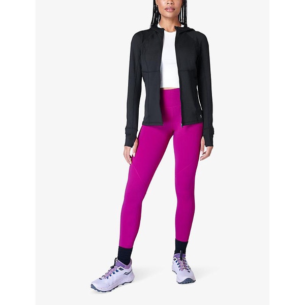 Pro Run zip-up stretch recycled-polyester top