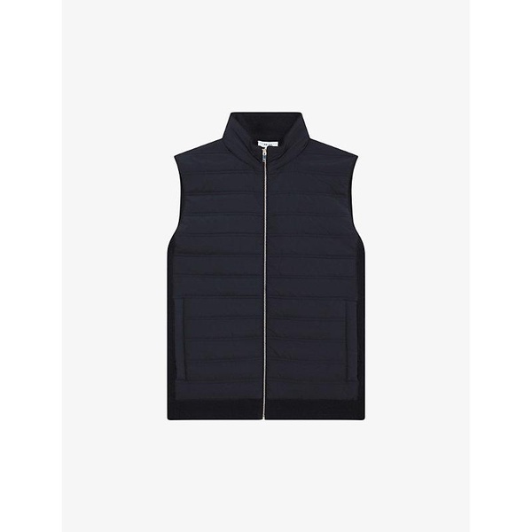 William padded PU and knitted gilet