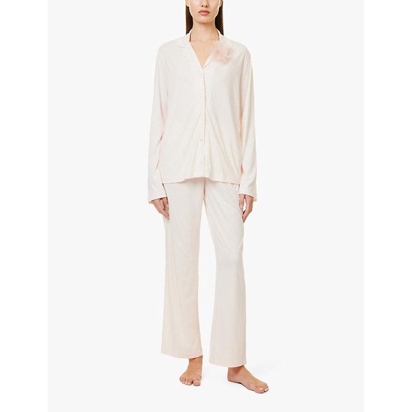 Cayla pipped-trim organic pima-cotton pyjamas