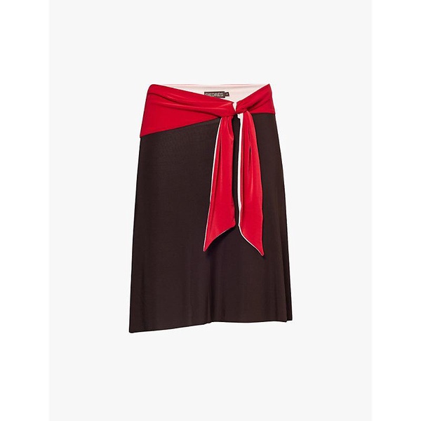 Milen colour-block stretch-woven jersey mini skirt