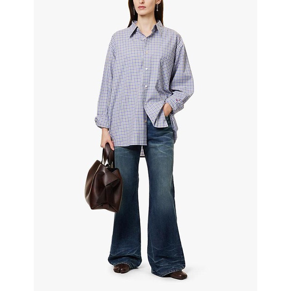 Broadway whiskering wide-leg mid-rise denim jeans