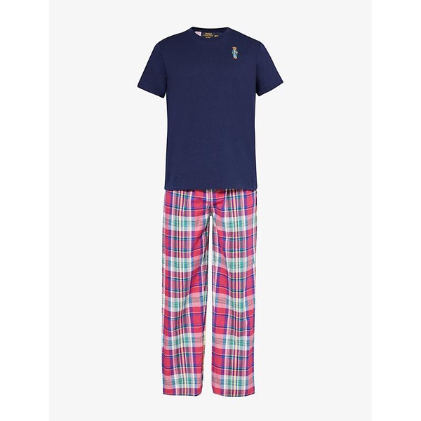 Logo-embroidered regular-fit cotton pyjama set