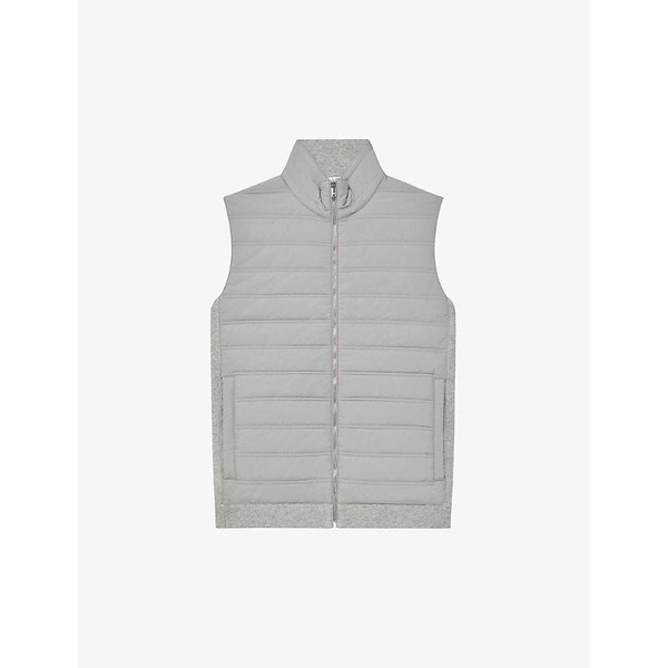 William high-collar quilted woven gilet