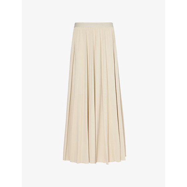 Maesa pleated woven maxi skirt