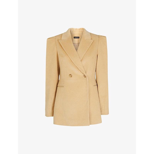 Suki puff-shoulder stretch-cotton corduroy blazer