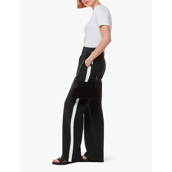 Side-stripe high-rise crepe trousers