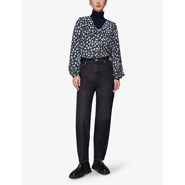 Dalmatian-print wide-collar woven shirt