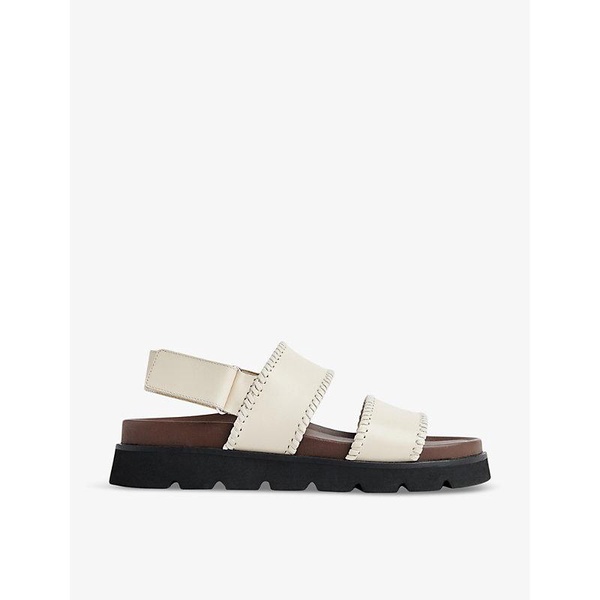 Ruben whipstitch flat leather sandals