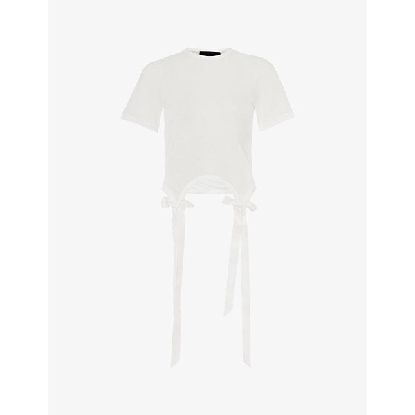 Easy bow-embellished cotton-jersey T-shirt