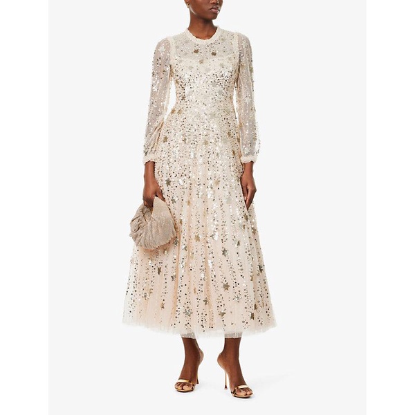 Shooting Stars sequin embellished recycled-polyester midi dress