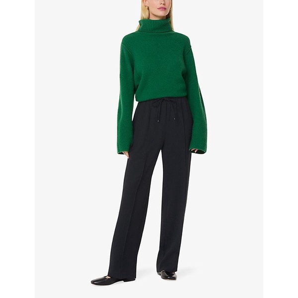 Maria wide-leg mid-rise crepe trousers