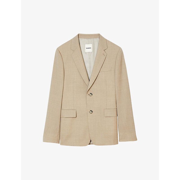 Separable flap-pocket regular-fit wool blazer