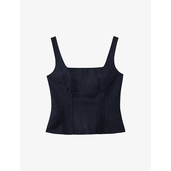 Mirabelle square-neck corset linen top