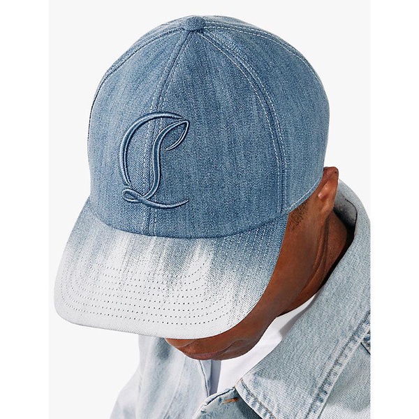 Mooncrest logo-embroidered denim cap