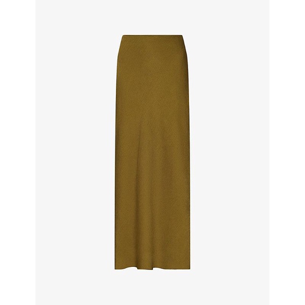 Bias-cut satin midi skirt