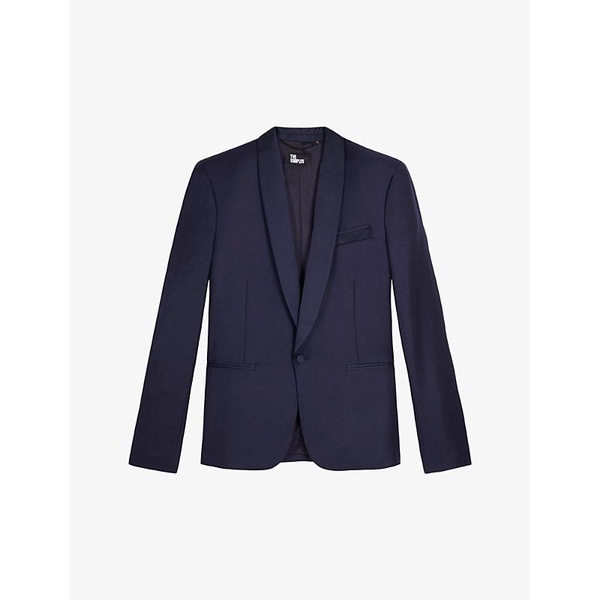 Shawl-collar single-breasted stretch-wool blazer