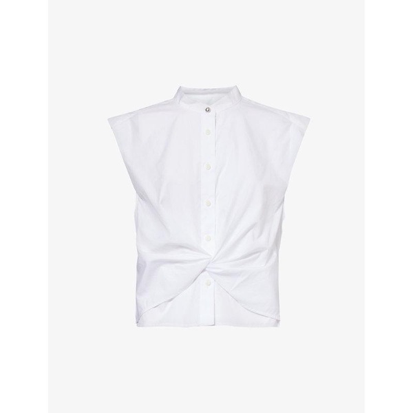 Louisa tie-knot sleeveless cotton shirt