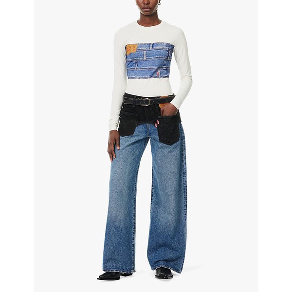 Levi's x Adsb Andersson Bell Second Skin denim-print stretch-woven top