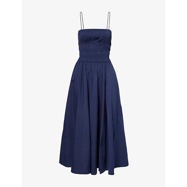 Polo Ralph Lauren Smocked Cotton Midi Dress - M