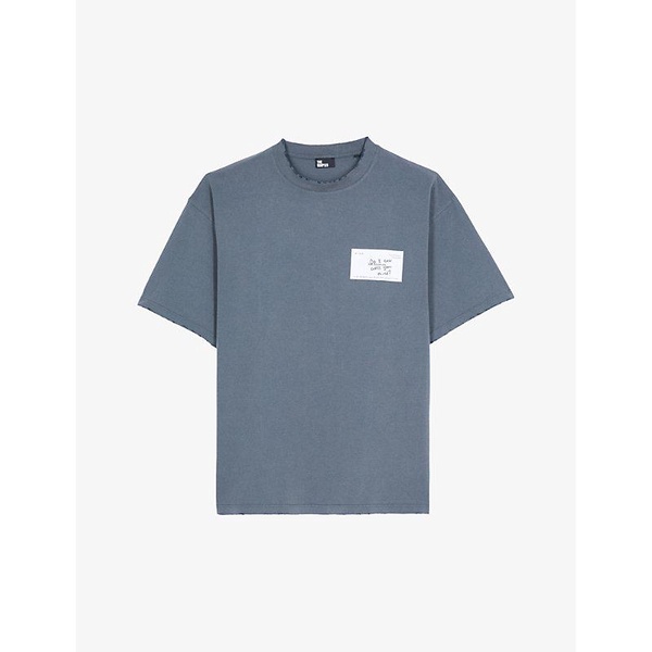 Business card-print oversized cotton T-shirt