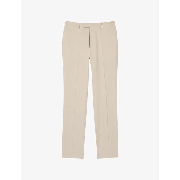 Classic-fit straight-leg stretch wool-blend trousers