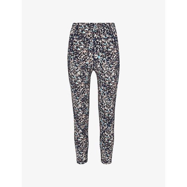 Speckled-print high-rise stretch-recycled nylon leggings