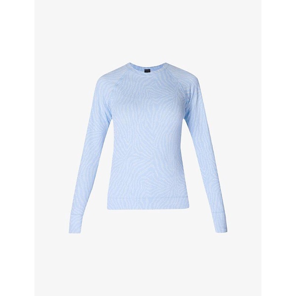 Animal crew-neck base layer stretch-woven top