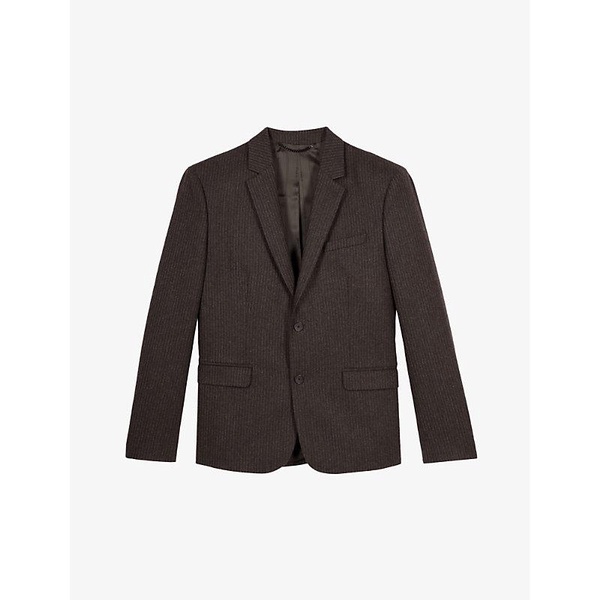 Pinstriped regular-fit wool-blend blazer