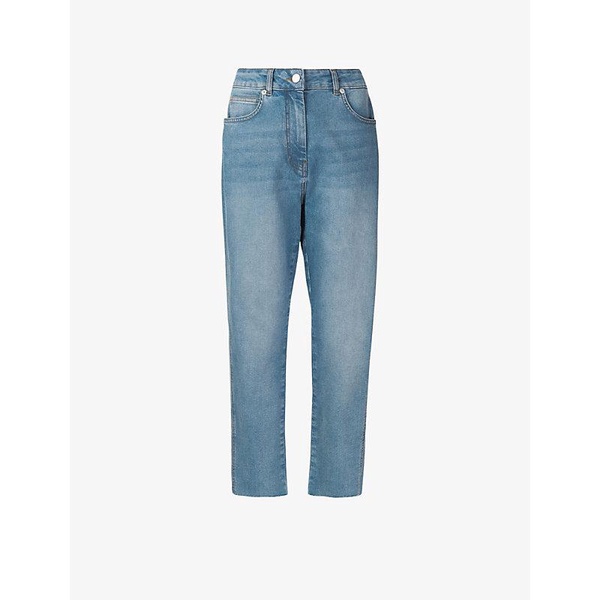 Slim-fit faded stretch-denim jeans