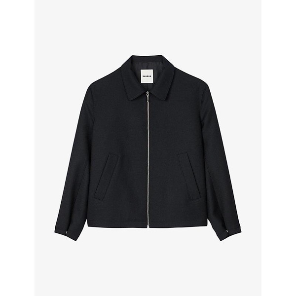 Regular-fit zip-up wool-blend jacket