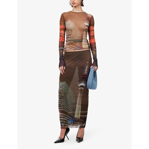 Jean Paul Gaultier x Shayne Oliver mesh maxi skirt