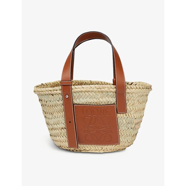 Woven raffia small basket bag