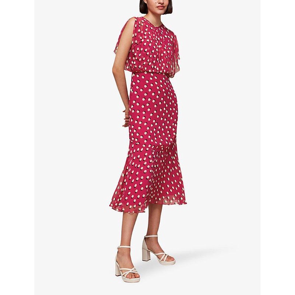 Moon spot-print woven midi dress