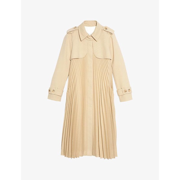 Belted satin-crepe coat