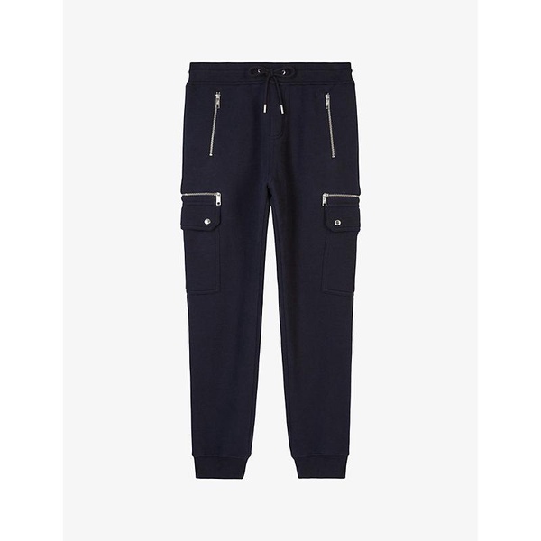 Drawstring-waist zipped-pocket cotton-jersey jogging bottoms