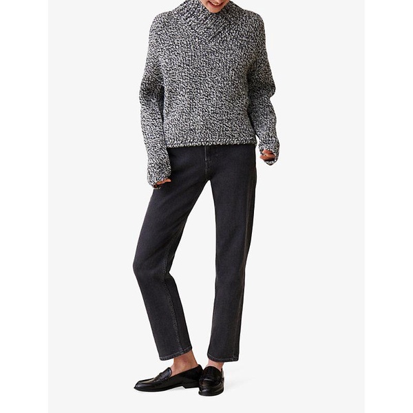 V-neck relaxed-fit chunky wool-blend jumper