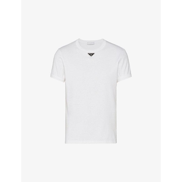 triangle-logo cotton T-shirt