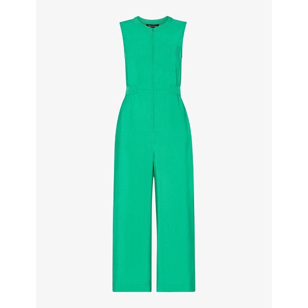 Josie zip-front sleeveless woven jumpsuit