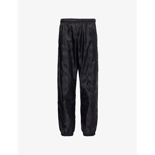 Monogram-print straight-leg regular-fit shell jogging bottoms