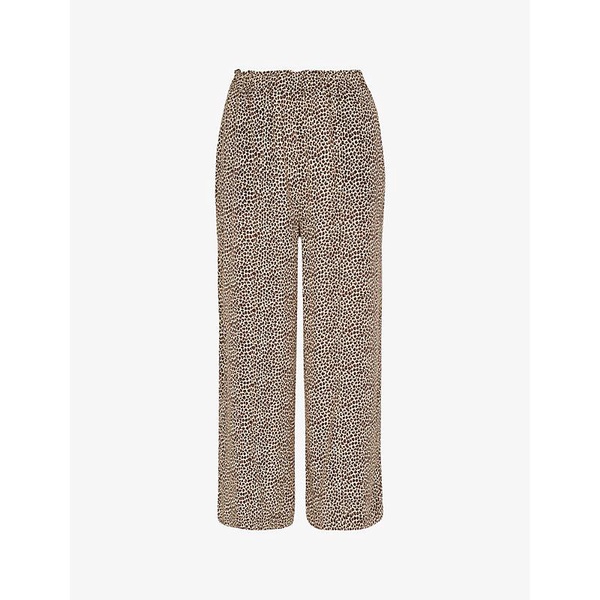 Leopard-print elasticated-waist woven trousers