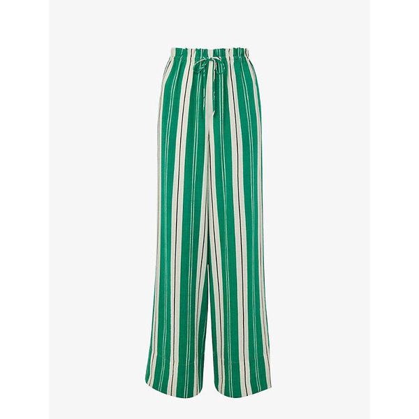 Bridget stripe-pattern maxi-length woven trousers