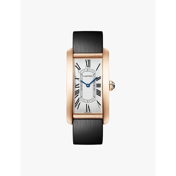 CRWGTA0277 Tank Americaine large 18ct rose-gold and leather mechanical watch