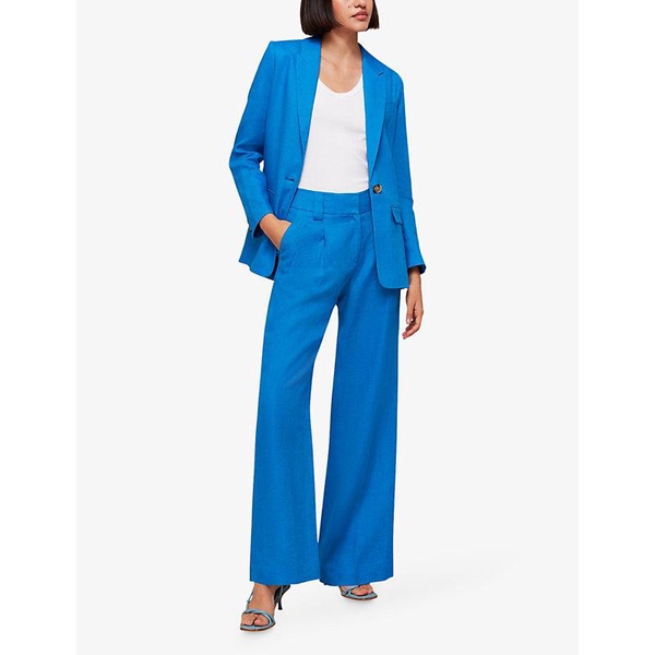 Leonie straight-leg mid-rise linen trousers