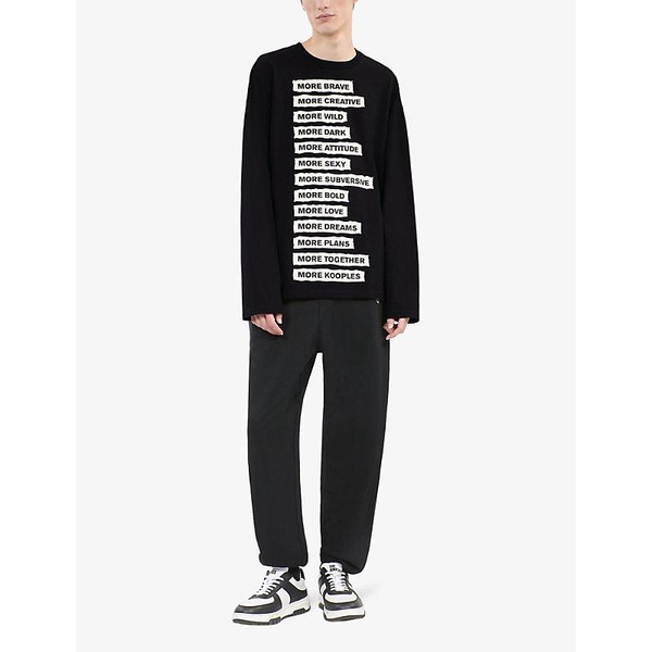 Long-sleeved oversized cotton-jersey T-shirt