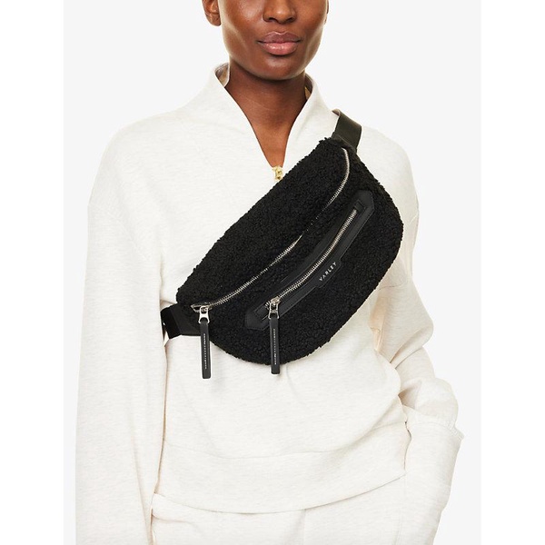 Kansa branded faux-sherpa bum bag